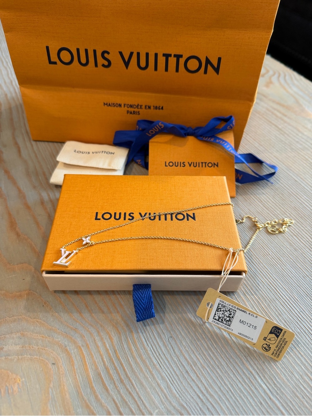 Louis Vuitton Gold Iconic Necklace with Pink Enamel Elegant Women’s Jewelry-NWT